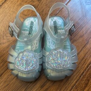 Mini Melissa Glitter Seashell Kids' Sandals